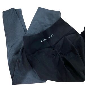 Alphalete set of 2 small black and gray active pants